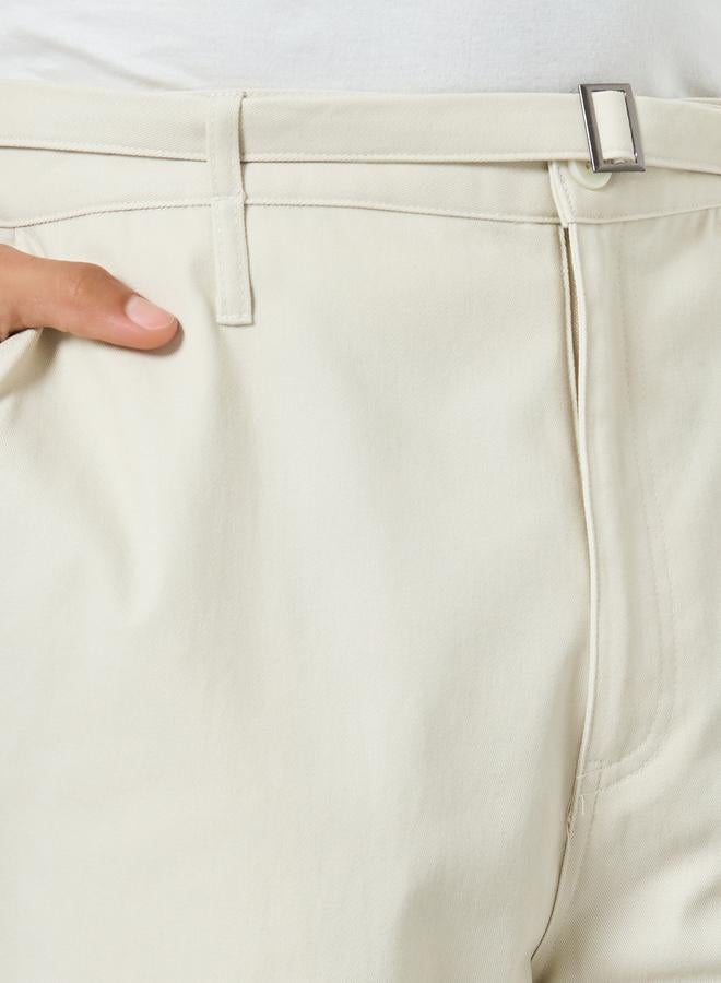 Styli Men Beige Wide Leg Trousers - Image 3